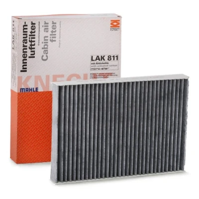 Image of 1S0819669, 1S0820367 Pollen Filter MAHLE ORIGINAL LAK 811 Activated Carbon 255,0mm 181mm 38,0mm VOLKSWAGEN: up! Hatchback, load Van