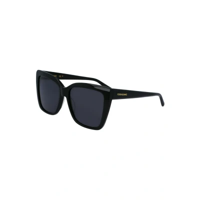 Image of Ferragamo Woman SF1102S 001 Sunglasses Acetate Black Grey Squared Normal