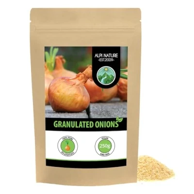 Image of Granulated Onions (250g, 8.8 oz), Onion granules, Ground Onions, 100% Natural from Gently Dried No additives