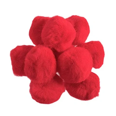Image of 50 Red 35mm or 1.5in Craft Pom Poms Pompoms for Crafts