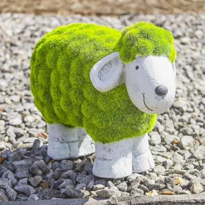 Image of Garden Mile Novelty Ornaments Outdoor Animal Statue with Grass, Free Standing Figurine Grass Effect and Sculpture for Outdoor, Indoor, Garden, Patio, Lawn, Decor (SHEEP)