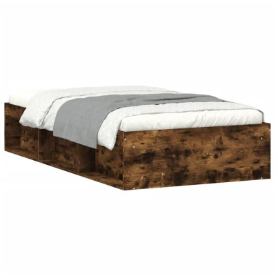 Image of vidaXL Bed Frame without Mattress Smoked Oak 100x200 cm