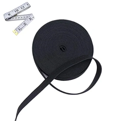Image of Suncoolla Black 5M Long 25/mm Wide Flat Elastic Band for DIY Webbing Garment Clothing Sewing Accessories (5MX25MM)