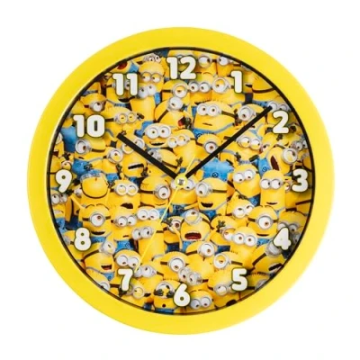 Image of Accutime Kids Yellow Minions Wall Clock for Room Home Kitchen Bedroom Office School DMF3017