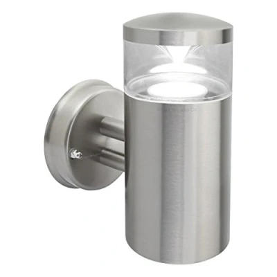 Image of Zenon Lighting Collection Modern Single Outdoor Wall Light Clear Diffuser Stainless Steel ZLC073