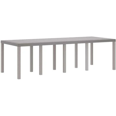 Image of vidaXL Garden Table Light Grey 250x100x73 cm Poly Rattan