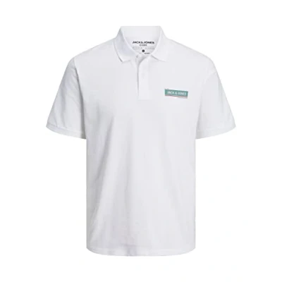 Image of Jack &amp; Jones Men&#039;s JCOADAM Polo SS FST Shirt, White, L