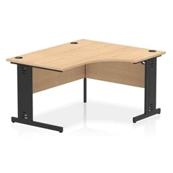 Image of Impulse 1400 RH Crescent Desk Maple Top Black Cable Managed Leg