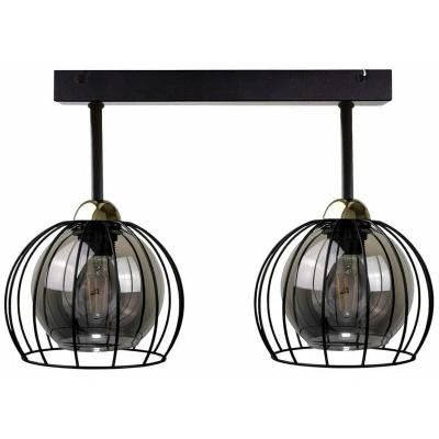 Image of Solo Semi Flush Light Black, 50cm, 2x E27
