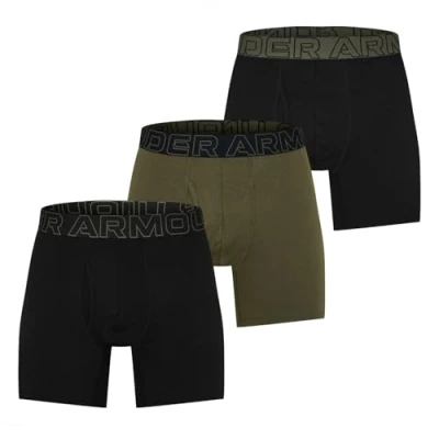 Image of Under Armour Mens Cotton 6Baby Pack Black/Black/Green M