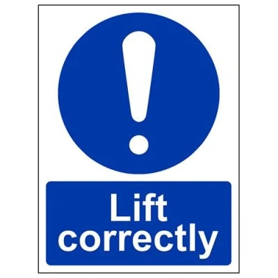 Image of V Safety Lift Correctly Sign 150mm x 200mm 1mm Rigid Plastic