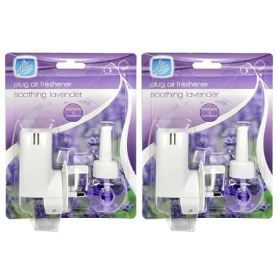 Image of 2 x Pan Aroma Plug In Air Freshener Soothing Lavender Strong Fragrance Long Lasting
