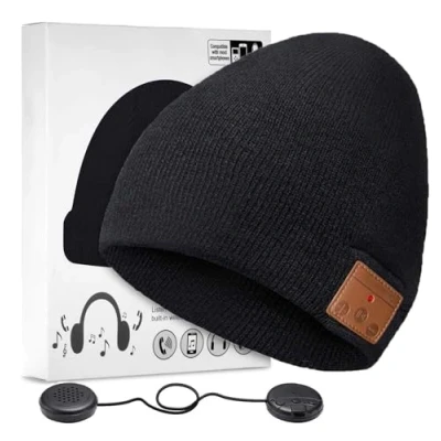Image of ZRUHIG Bluetooth Beanie Hat, Winter Music Hat Knit Running Cap Men with Stereo Speakers Wireless Hats Unique Gift for Women/Men(Black01)