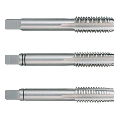 Image of Ruko HSS Hand Tap Set, DIN 352, Ground, Bright Finish, M 7 x 1.00 mm Nominal Thread Size, 56.0 Length, 3 Pieces, R230070