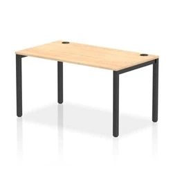 Image of Impulse Bench Single Row 1400 Black Frame Office Desk Maple