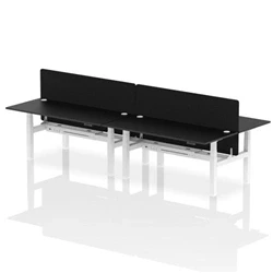 Image of Air B2B 1800x800mm Adjustable 4P Bench Desk CP Black/White + Screen