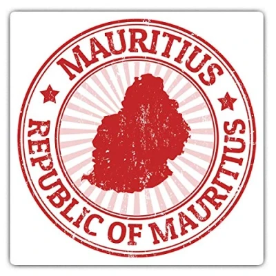 Image of Square Stickers (Set of 2) 7.5cm Repubblica Mauritius Map Africa Laptop Tablet Luggage Scrapbook #9202