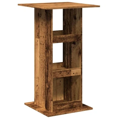 Image of vidaXL Bar Table with Storage Pub Bistro in Old Wood Engineered Wood/Furniture 3 Compartments for Kitchen/Dining/Living Room 60x60x102 cm