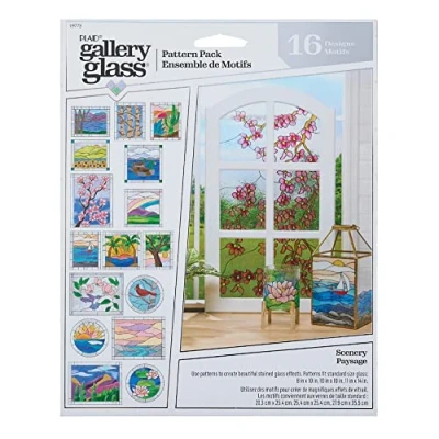 Image of Gallery Glass, Scenery 3 Piece Pattern Set Perfect for Stained Glass DIY Arts and Crafts, 19773