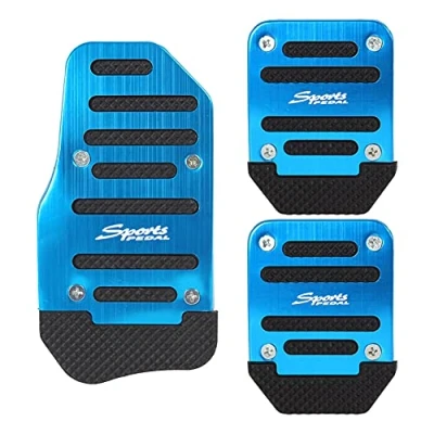 Image of Gokeet 3Pcs Fuel Gas Accelerator Pedal Brake Clutch Pad Cover Foot Pedals Non Slip for MT Manual Transmission Car Blue