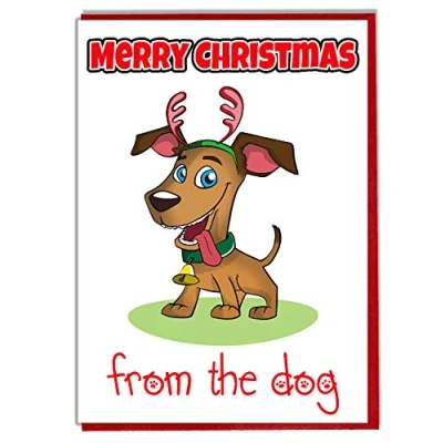 Image of AK Giftshop Merry Christmas Card From The Dog