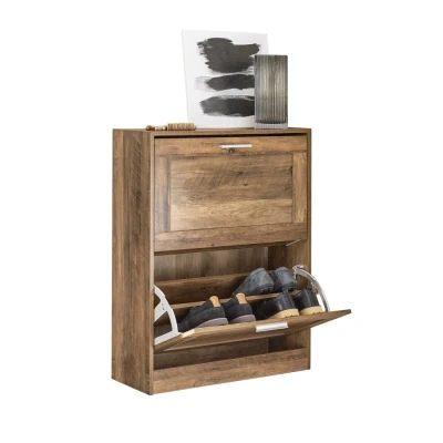 Image of 2 Drawers Shoe Cabinet Rack Storage Cupboard Organizer Unit,FSR137 F Sobuy