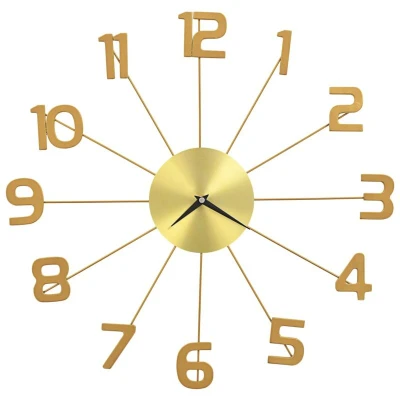 Image of vidaXL Wall Clock Metal 50 cm Golden