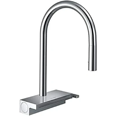 Image of Hansgrohe Aquno Select M81 Single Lever Kitchen Mixer 170 With Pull Out Spray And Sbox, 3 Modes, Chrome, 73831000