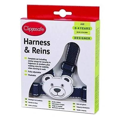 Image of Clippasafe Adjustable Strap Soft and Breathable Anti Lost Teddy Walking Harness for Toddlers, Babies Kids Navy or White