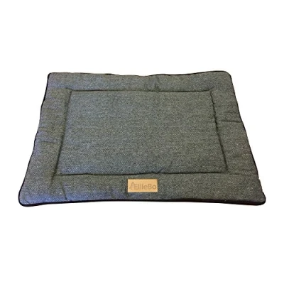 Image of Ellie Bo Medium Reversible Tweed and Black Faux Fur Mat for 30 inch Dog Cage