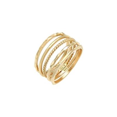 Image of Elli Ring Ladies Band Set Stacking Minimal Trend Blogger Basic in 925 Sterling Silver