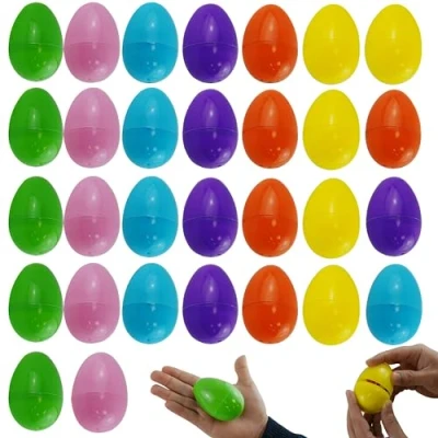 Image of 30x Refillable Easter Party Favor Eggs, 8cm Assorted Colour Fillable Plastic Surprise Games Decorations Arts and Crafts for Springtime Gooadies Favours Girls Boys