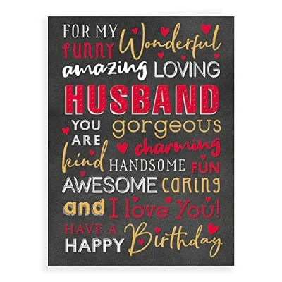 Image of Piccadilly Greetings Regal Publishing Modern Large Birthday Card Husband 12 x 9 inches