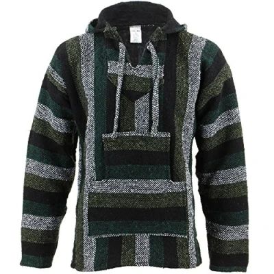 Image of Siesta Mexican Baja Jerga Hoody Minty Green (X Large)