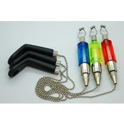 Image of Olax Chain Bite Indicator, Bobbin Swingers, Hangers, Carp Fishing (Red+Blue+Green)
