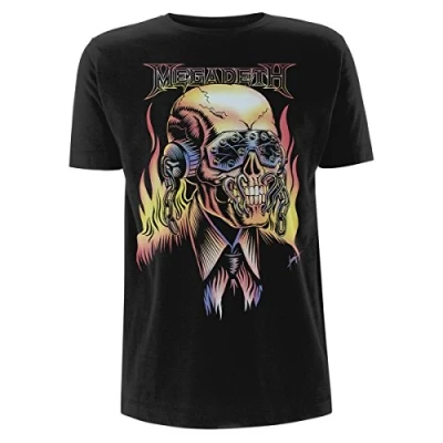 Image of Megadeth Flaming Vic T Shirt Black S