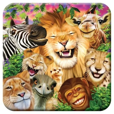 Image of 3D LiveLife Cork Coaster Safari Smiles from Deluxebase. Lenticular Wild Animal Coaster. Non slip drinks mat with original artwork licensed renowned artist, Michael Searle
