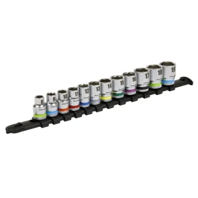 Image of Sealey Premier Socket Set 12pc 3/8&quot;Sq Drive 6pt WallDrive® Metric