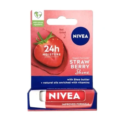 Image of Nivea Lip Balm Fruity Shine STRAWBERRY Pack of 1 by