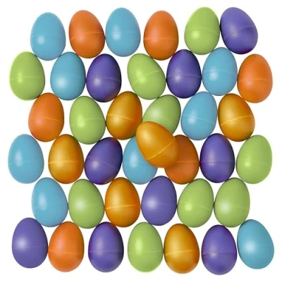 Image of THE TWIDDLERS 40 Plastic Musical Egg Shakers, Maracas Instruments Party Easter Basket Fillers for Kids Percussion Eggs, 4 Assorted Colours