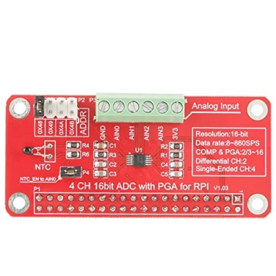Image of Akozon ADS1115 16 Bit ADC Module Precison Analog to Digital Converter 4 Channel for Raspberry Pi 3/2/B+