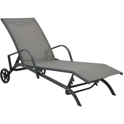 Image of vidaXL Sun Lounger Steel and Textilene