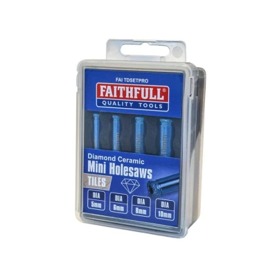 Image of Faithfull Diamond Ceramic Mini Holesaw Set, 4 Piece FAITDSETPRO