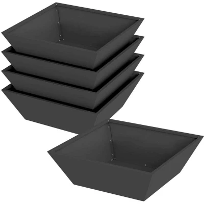 Image of vidaXL Black Plastic Planter Set 50 x 15 cm