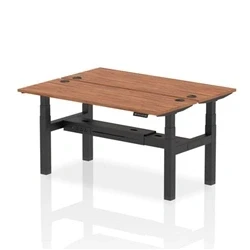 Image of Air B2B 1600x600mm Height Adjustable 2P Bench Desk CP Walnut/Black