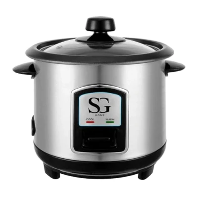 Image of SG Traders Rice Cooker with Steamer Electric and Automatic Cooking, Warmer Function Cook Healthy, Removable Non Stick Bowl, Inner Pot &amp; Warm Functions Stainless Steel Exterior 2.8L