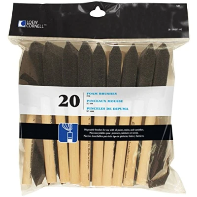 Image of Loew Cornell Foam Brushes 20/Pkg 2 inch Width, Other, Multicoloured, 5.81 x 24.42 24.86 cm