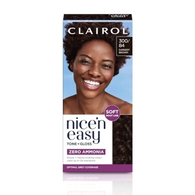 Image of Clairol Nice&#039;n Easy Tone+Gloss Semi Permanent Hair Dye 300/84 Darkest Brown