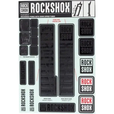 Image of RockShox Spare Front Suspension Decal Kit 35mm Stealth My18 Pike/Lyrik/Yari/Domain/Revelation(2018+): Black