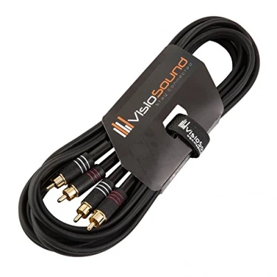Image of Twin Phono 2 x RCA to Plug Lead/Stereo DJ Hi Fi Audio Cable 3m